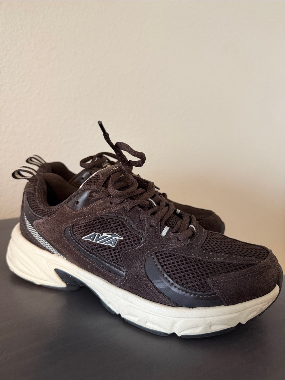 Avia Brown and White women’s Athletic Walking Sneakers